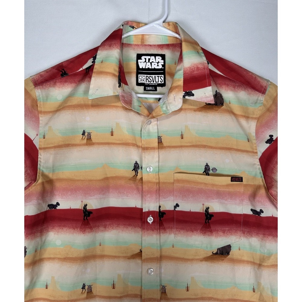 RSVLTS Star Wars Striped Button Down Shirt - Red, Orange, Green